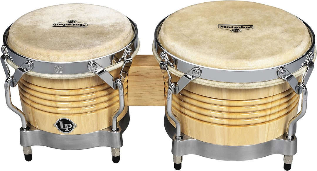 LP Latin Percussion Matador Wood Bongo Natural Chrome Hardware M201-AWC Natur, Chrom HW, Natur, Chro