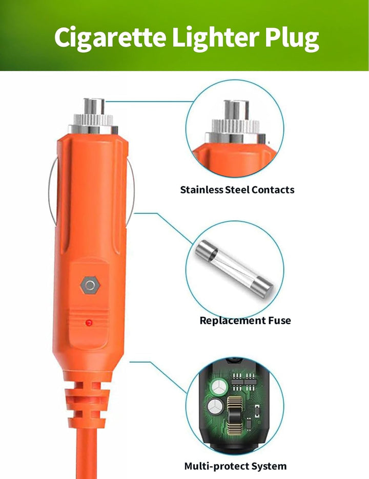 XT60i auf Zigarettenanzünder Kabel, 14AWG 12V/24V Ladekabel für Powerstation & Solargenerator – Komp
