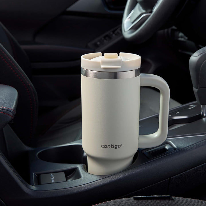 Contigo Tumbler | Thermosflasche mit Henkel und Strohhalm | 880 ml