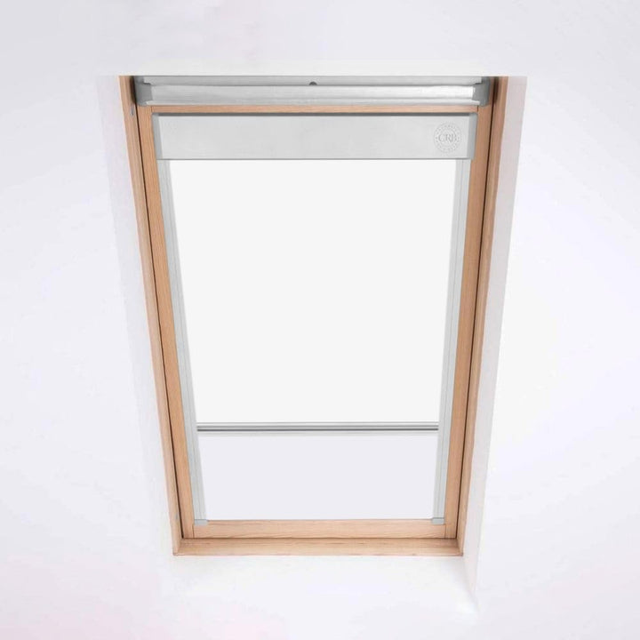 Dachfensterrollos für VELUX Dachfenster – Verdunkelungsrollo – Silberner Aluminiumrahmen (304, Weiss