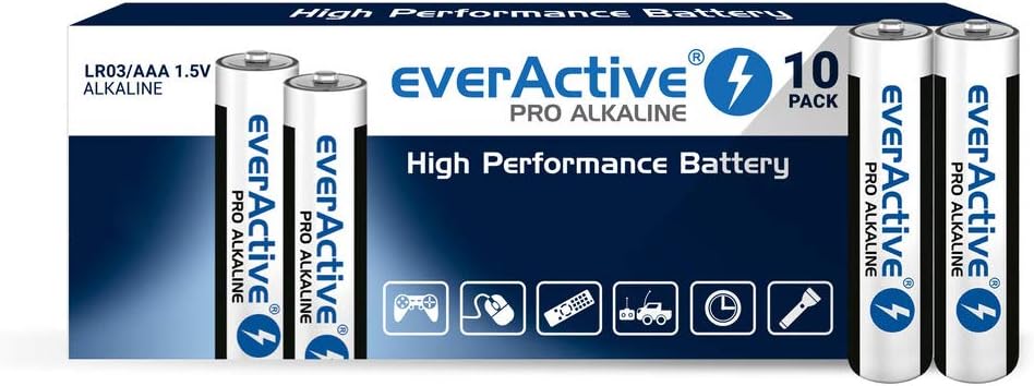 everActive AAA Batterien 200er Pack, Pro Alkaline, Micro LR03 R03 1.5V, höchster Leistung, 10 Jahre