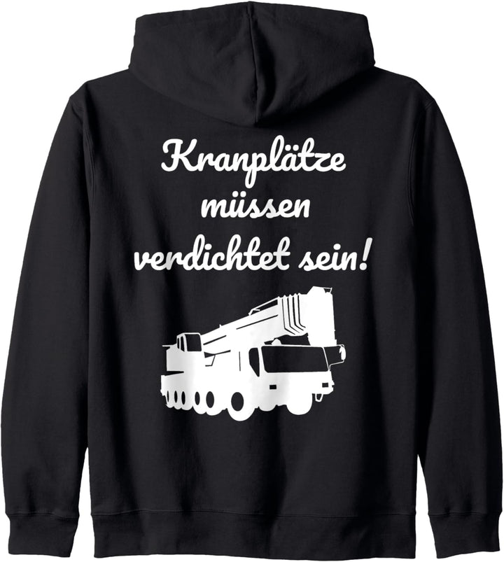 Druck auf Rücken Kranplätze müssen verdichtet sein Kapuzenjacke