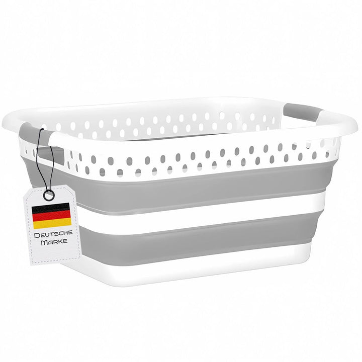 König Design Wäschekorb faltbar - 24 Liter &amp; Universelle Nutzung I Zusammenklappbarer faltbarer Wäsc
