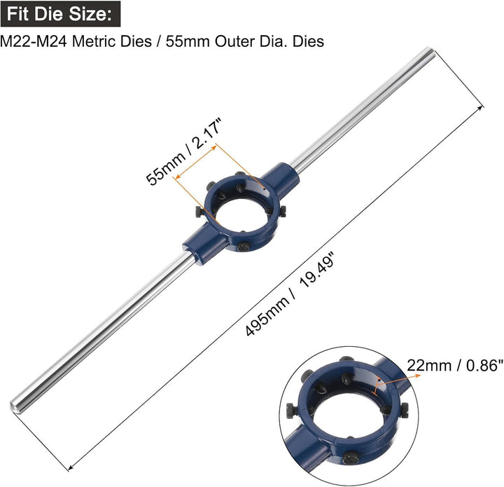 QUARKZMAN Schneideisenhalter Gewindeschneider Rundschneideisen 55mm (2,17") Einstellbarer Gewindesch