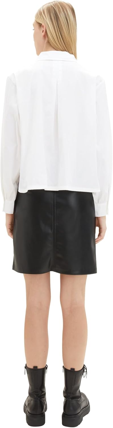 TOM TAILOR Damen Fake-Leder Mini Rock 40 14482 - Deep Black, 40 14482 - Deep Black
