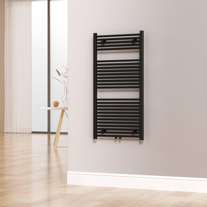 Badheizkörper Cole Matt Schwarz 60x120 cm 701W - Design Heizkörper Handtuchwärmer Handtuchtrockner H