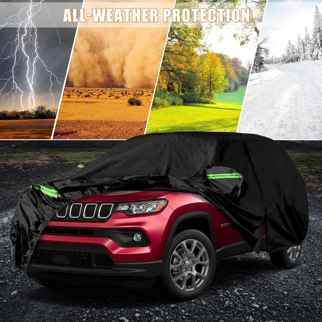 Autoabdeckung Wasserdicht Passend für Jeep Compass 2007-2024, Atmungsaktiv Vollgarage Autoplane für