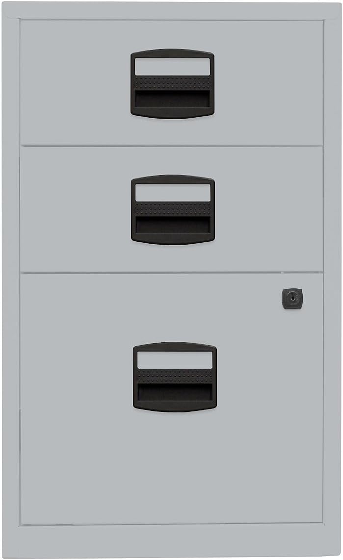 Bisley Home Beistellschrank PFA, 2 Universalschubladen, 1 HR-Schublade, Metall, 355 Silber, 40 x 41.