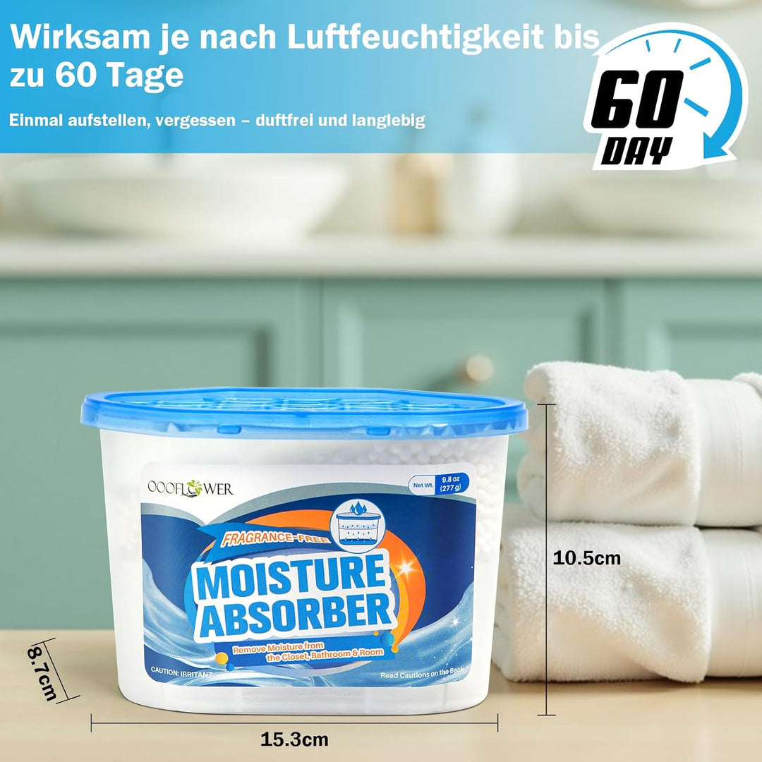 Feuchtigkeitsabsorber 6er-Pack, Schnell wirkender Luftentfeuchter mit auslaufsicherem Design, Langan