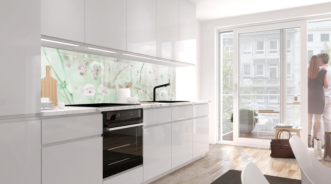 StickerProfis Küchenrückwand selbstklebend Glasoptik - WILDBLUMENWIESE - 1.8mm, Versteift, alle Unte