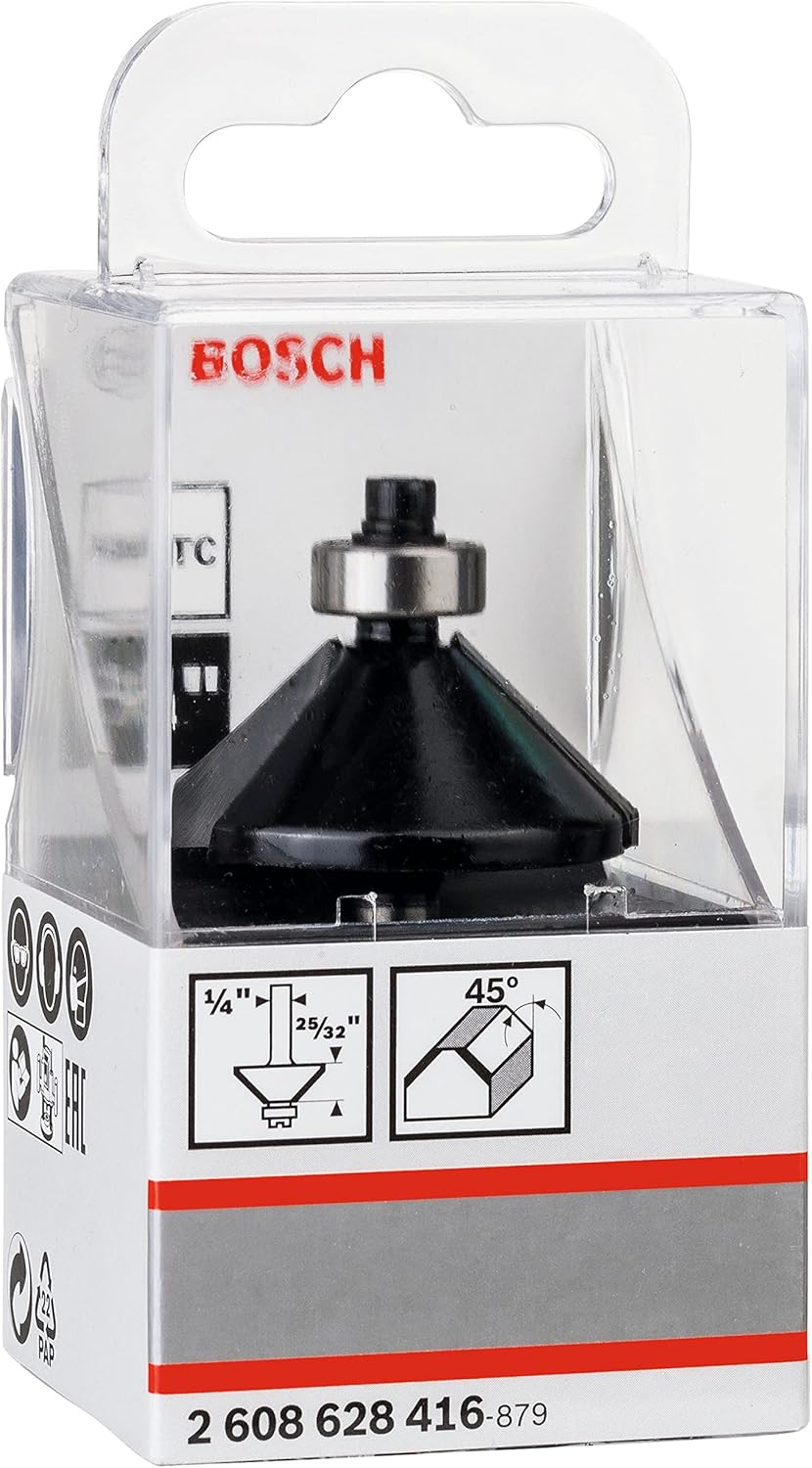 Bosch 1x PRO Fasenfräser (für Weichholz, Hartholz, Ø 34,9 mm, Professional Zubehör Handfräse, Kanten