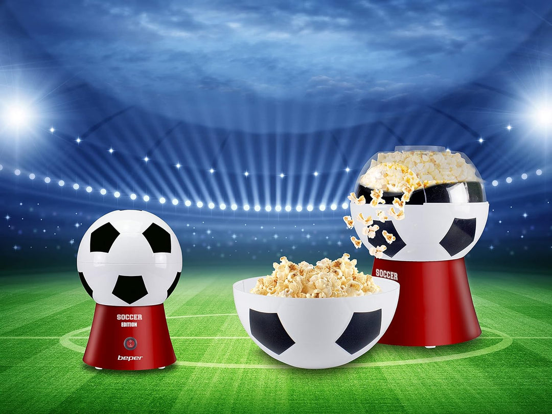 BEPER P101CUD051 Popcorn Maschine 'Football Edition' - Popcornmaschine Fettfreies in 3 Minuten,