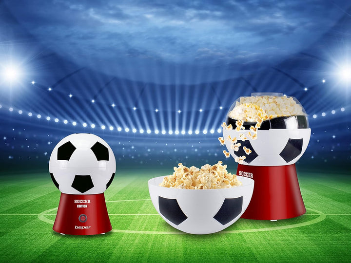 BEPER P101CUD051 Popcorn Maschine 'Football Edition' - Popcornmaschine Fettfreies in 3 Minuten,