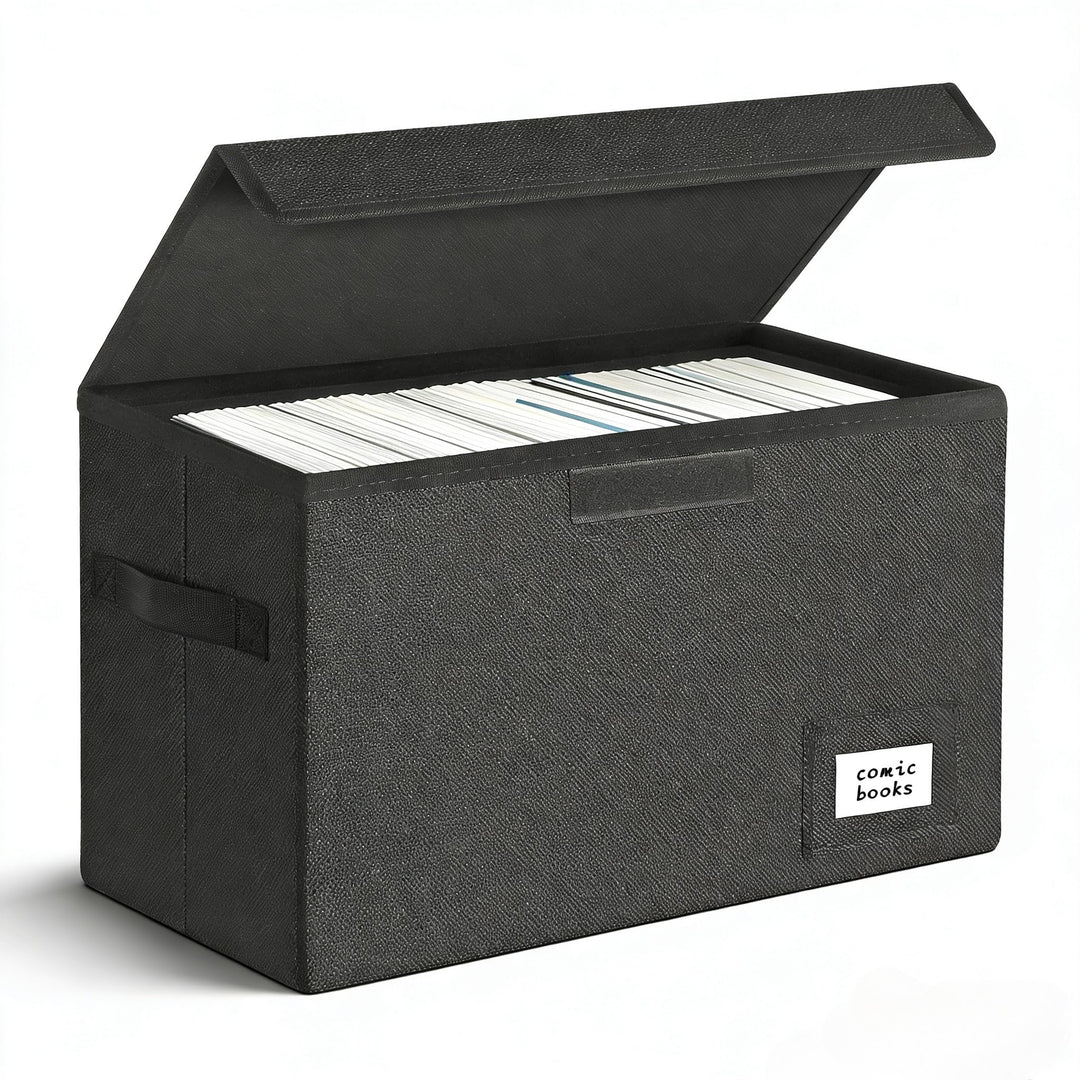 Leffis Comic-Buch-Aufbewahrungsbox, Comic-Buch-Box, 39,4 x 19,1 x 28,7 cm, zusammenklappbar, kurze C