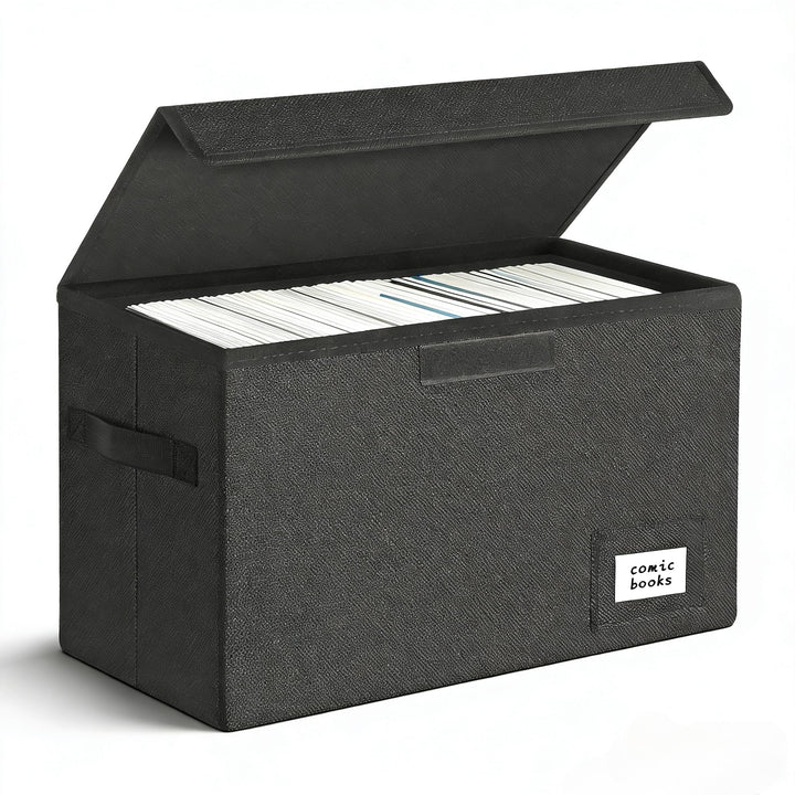 Leffis Comic-Buch-Aufbewahrungsbox, Comic-Buch-Box, 39,4 x 19,1 x 28,7 cm, zusammenklappbar, kurze C