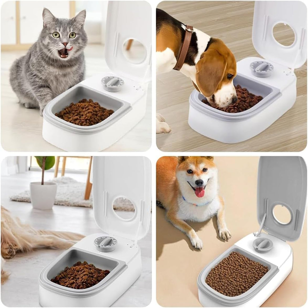 Sarini Automatischer Futterspender für Katzen und Hunde, 350 ml, mit 48-Stunden-Timer, Futterspender