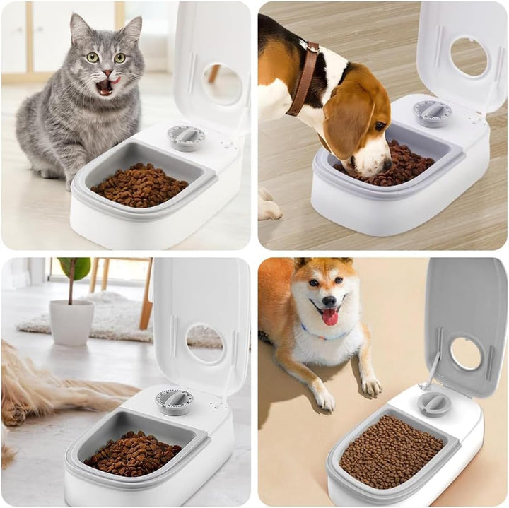 Sarini Automatischer Futterspender für Katzen und Hunde, 350 ml, mit 48-Stunden-Timer, Futterspender