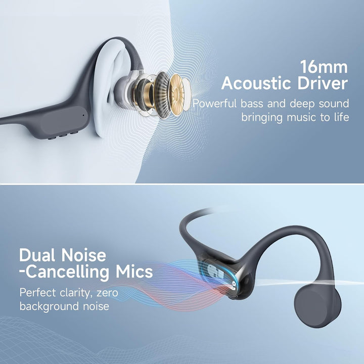 LOBKIN Knochenschall Kopfhörer Schwimmen,IP68 Wasserdicht Bluetooth 5.4 Open Ear Knochenschall Kopfh