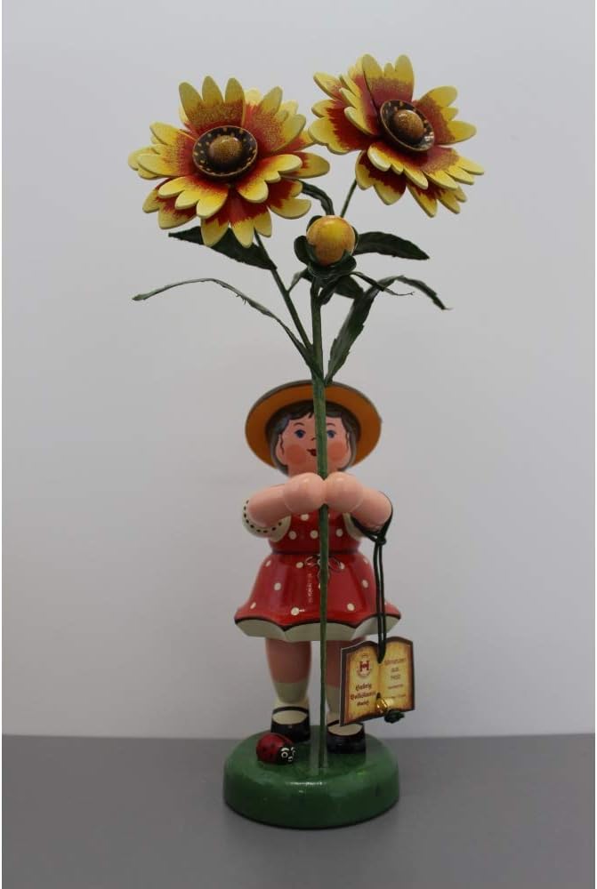 Hubrig Volkskunst Blumenkinder Blumenmädchen mit Kokardenblume * Höhe 24 cm