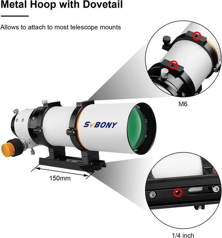 Svbony SV503 Achromatischer Refraktor, 70mm F6 ED Teleskop, Extra Low Dispersion Refraktor OTA für A