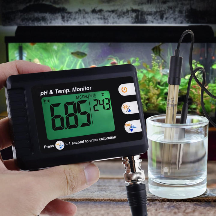 Fachmann pH & Temperatur Meter mit ATC und Automatisch Calibration Funktion, Wasser Prüfer Messung f