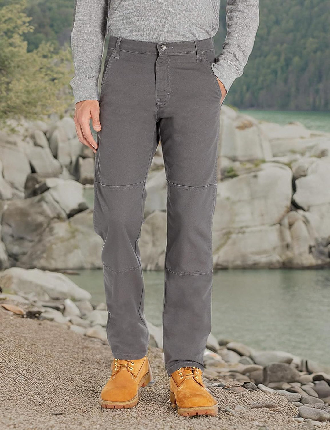Dickies Herren Duck Double Knee Pant Arbeitshose 34W / 30L Stonewash Slate, 34W / 30L Stonewash Slat