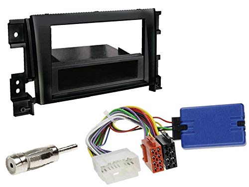 1 DIN Radio Einbauset mit Lenkradfernbedienung für Suzuki Grand Vitara (JT) 2011-2015 schwarz