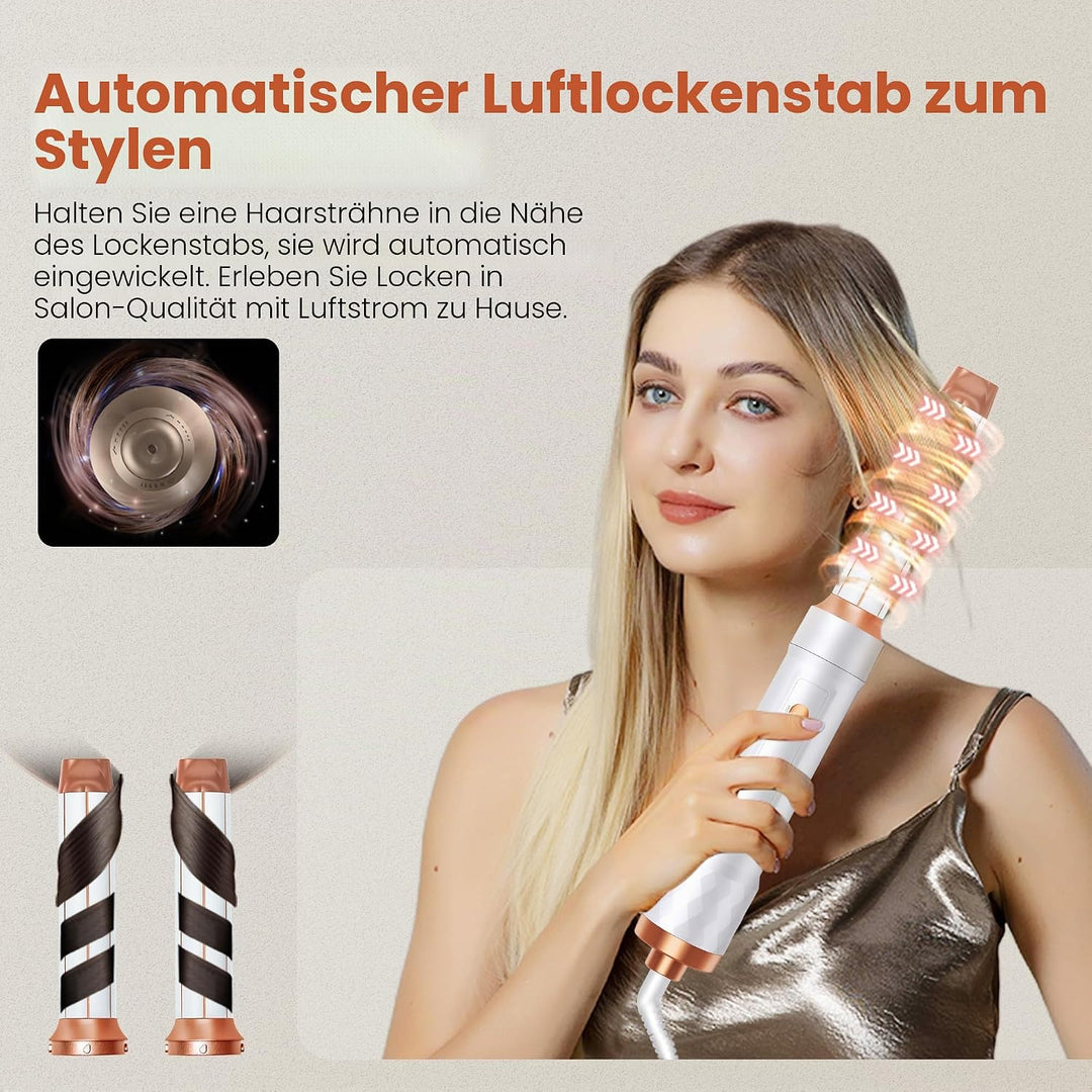 Hair Styler Set 5 in 1 Hairstyler 5 in 1 mit Rundbürstenföhn, Warmluftbürste, Föhnbürste, Haartrockn