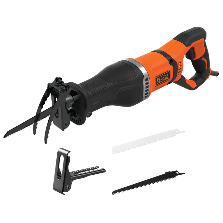 Black+Decker 750 W Säbelsäge BES301 (20 mm Hublänge, Universalsäge mit beweglichen Sägeschuh & Astkl