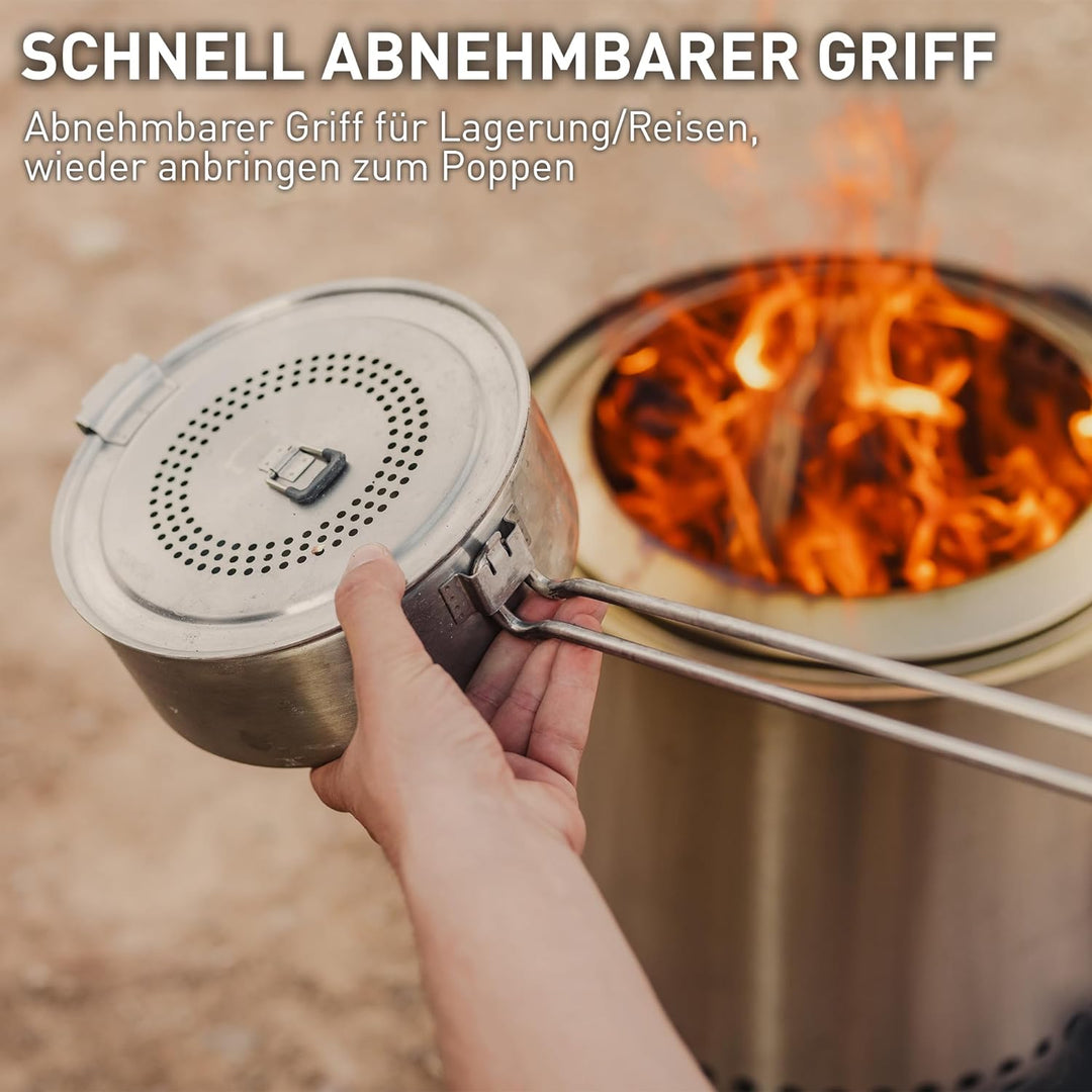 Solo Stove Lagerfeuer Popcorn Maker Edelstahl Popcorn Popper Feuerschale Zubehör 3 Quart Kapazität H