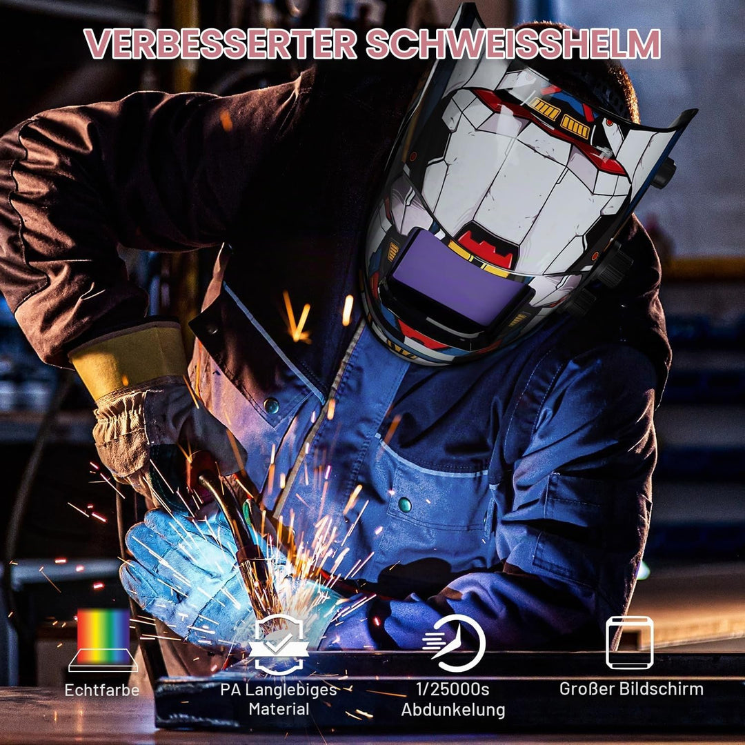 ARCCAPTAIN Schweisshelm Automatik Real Colour Vollautomatik Schweisshelme mit Extra Grossem Sichtfel