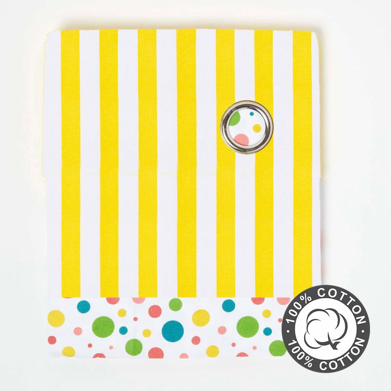 Homescapes Kindervorhang Mädchen Kinderzimmer Ösenvorhang Dekoschal Polka Dots 2er Set bunt 137 x 18