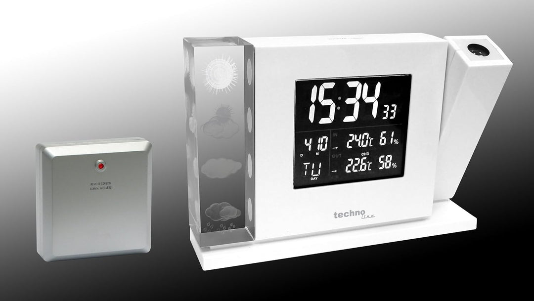 WT 643 Premium-Projektionswecker mit Vorhersage von Wettersituationen und Anzeige von Innen- und Aus