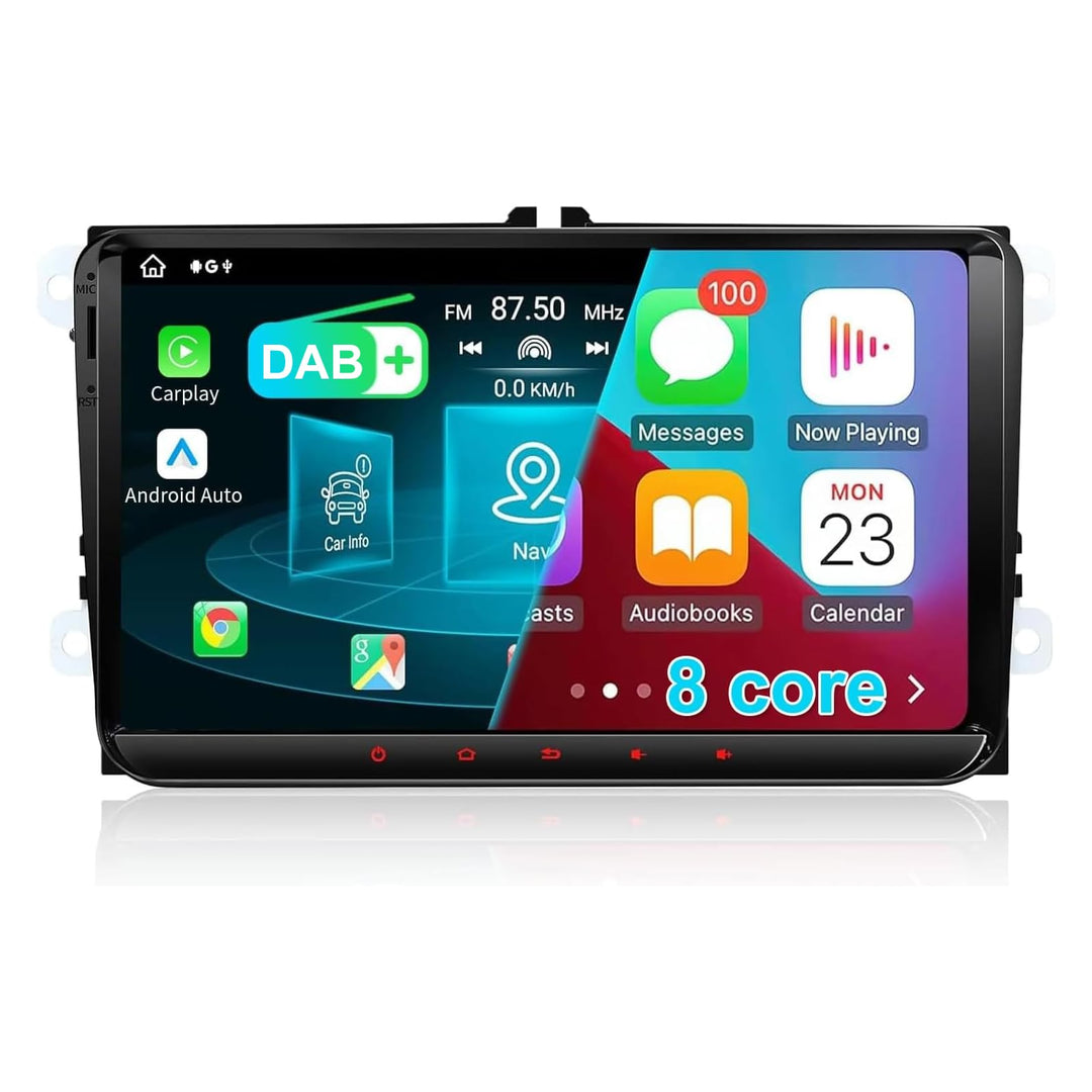 9’’ DAB Autoradio Android 14 für Golf 5/6, VW T5, Polo 6R, 4GB+64GB Wireless CarPlay, Android Auto,