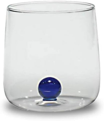 Zafferano Bilia Tumbler Set 6 Wassergläser transparent mit Kugel in 6 verschiedenen Farben