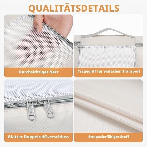 BAGAIL 8er-Set Packwürfel in verschiedenen Grössen Packorganizer für Reisezubehör Handgepäck Koffer