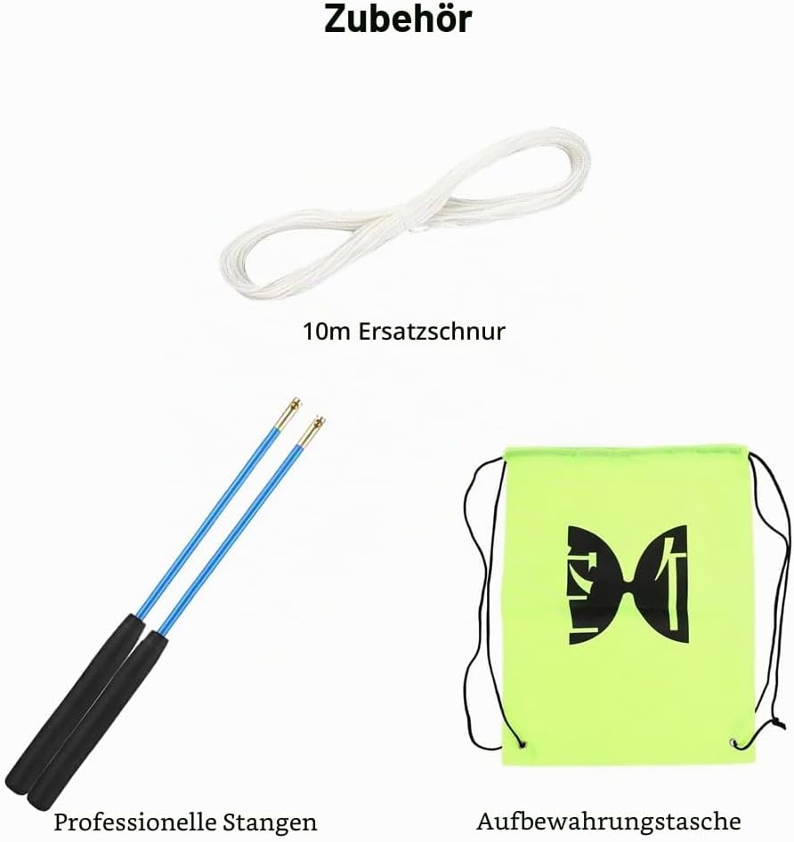 TopHomer Diabolo Freiläufer mit kugellager Dreifache Lagerung Jonglier-Set, 4 Farben Dreifach Gelage