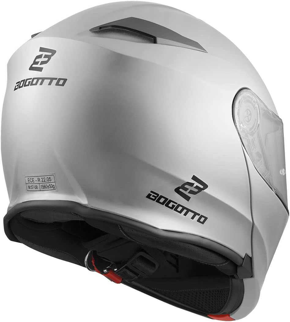 Bogotto V271 Motorrad Klapphelm (Silver,XS) XS Silber, XS Silber