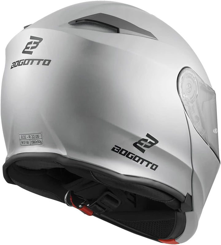 Bogotto V271 Motorrad Klapphelm (Silver,XS) XS Silber, XS Silber