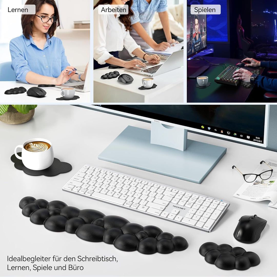 TECKNET Wolke Handballenauflage Tastatur, Ergonomisches & Entspannendes Handgelenk: Memory-Schaum mi