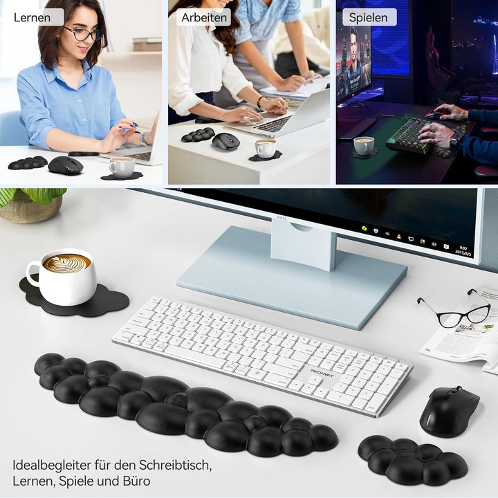 TECKNET Wolke Handballenauflage Tastatur, Ergonomisches & Entspannendes Handgelenk: Memory-Schaum mi