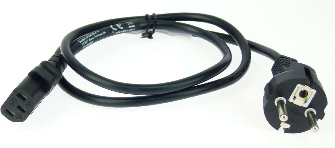 4 Stück Adam Hall 1 m Kaltgerätekabel Netzkabel schwarz 3 x 0,75 mm² CEE 7/7 - C13, K3PKD 0100 1 m K