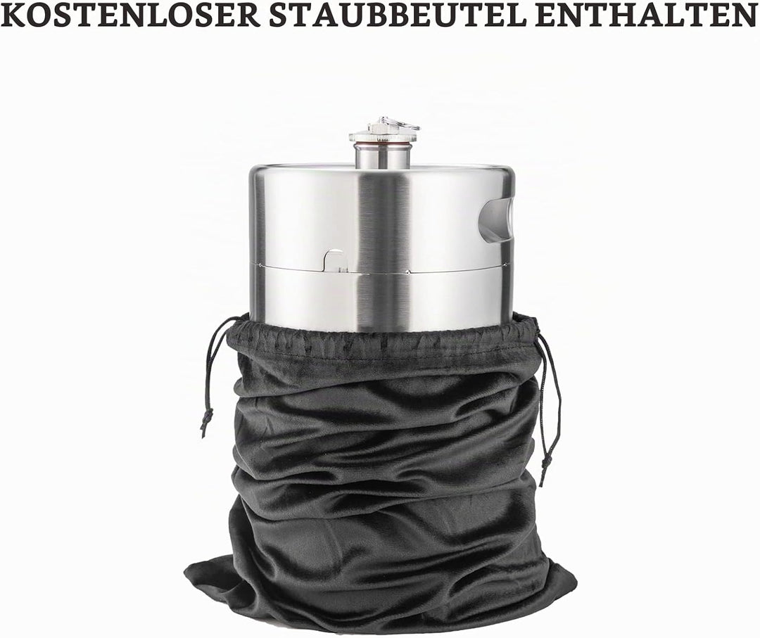 TMCRAFT 5 Liter Mini Growler Keg, tragbares Edelstahl-Bierfass mit sechskantem Spiraldeckel für Haus