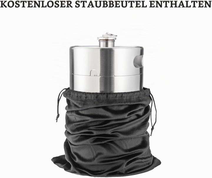 TMCRAFT 5 Liter Mini Growler Keg, tragbares Edelstahl-Bierfass mit sechskantem Spiraldeckel für Haus