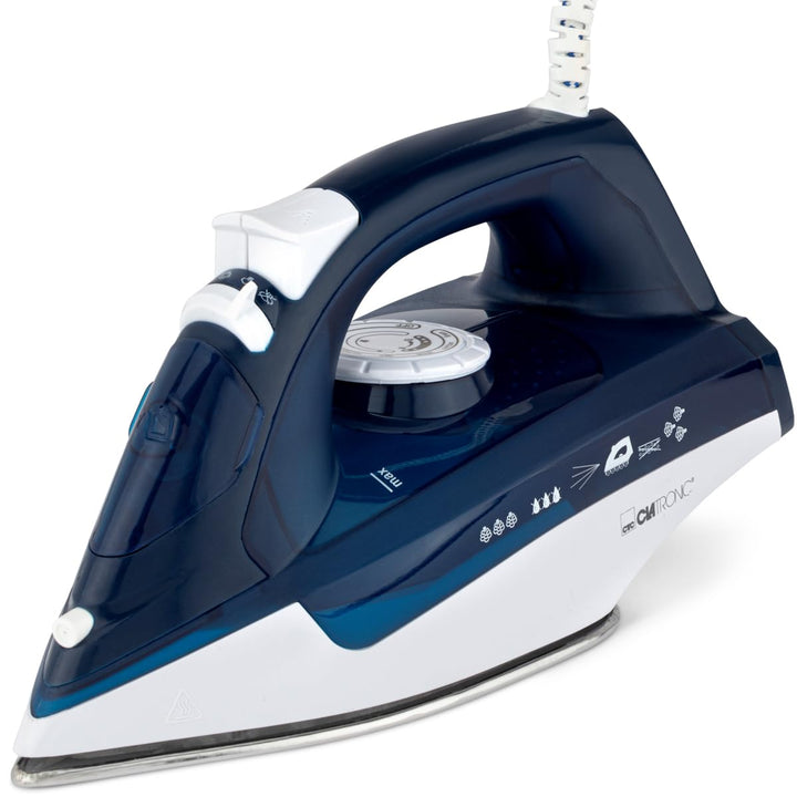 Clatronic DB 3704 Dampfbügeleisen mit 7 Funktionen, Edelstahlspezialsohle, stufenlose Temperaturregu