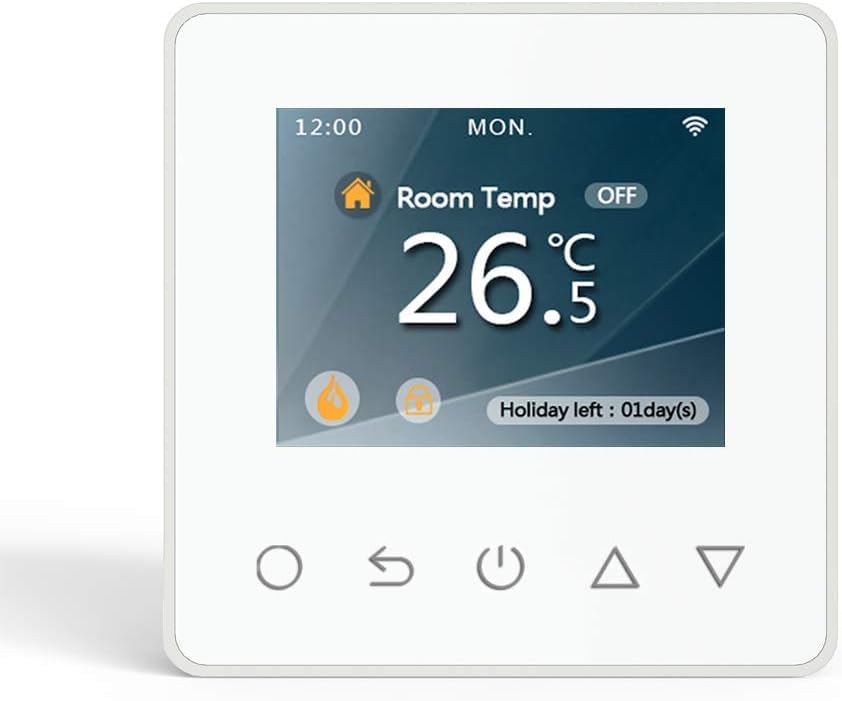 WLAN-Thermostat ThermoLife ET81W mit Farbdisplay - Weiss - 16A - Digitales Raumthermostat programmie