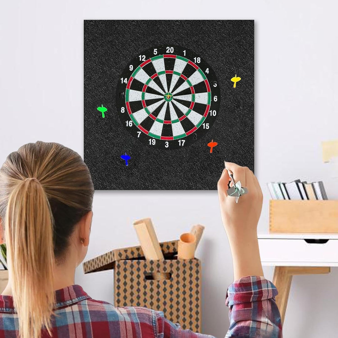 Dart Board Backing Wall Protector, Foldable Surround Panel, Large Black Backboard Design, Sturdy Shi