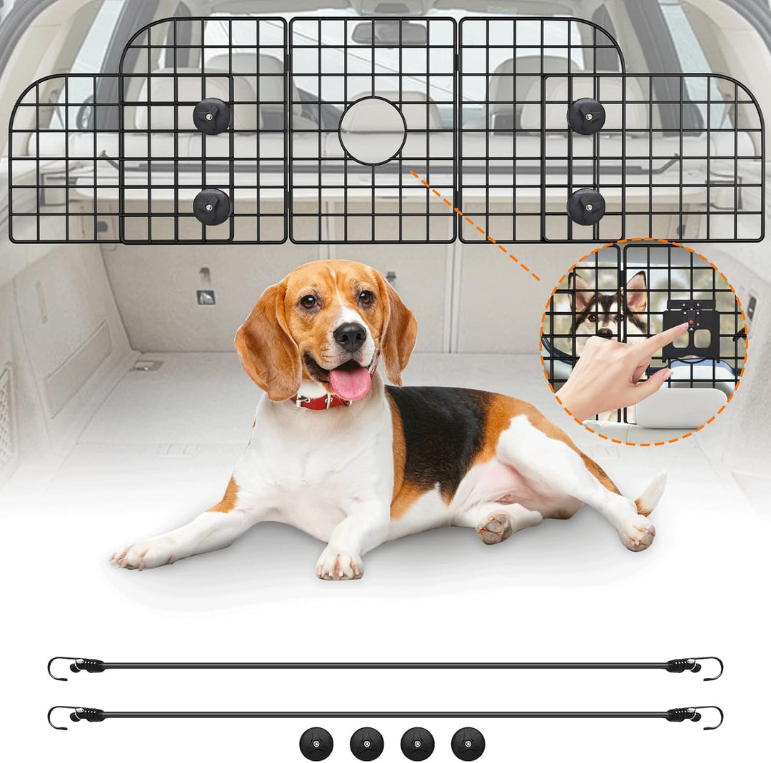Denmay Hundegitter Auto, Universal Autoschutzgitter Trenngitter 30.7 x 93-150CM verstellbare Breite,