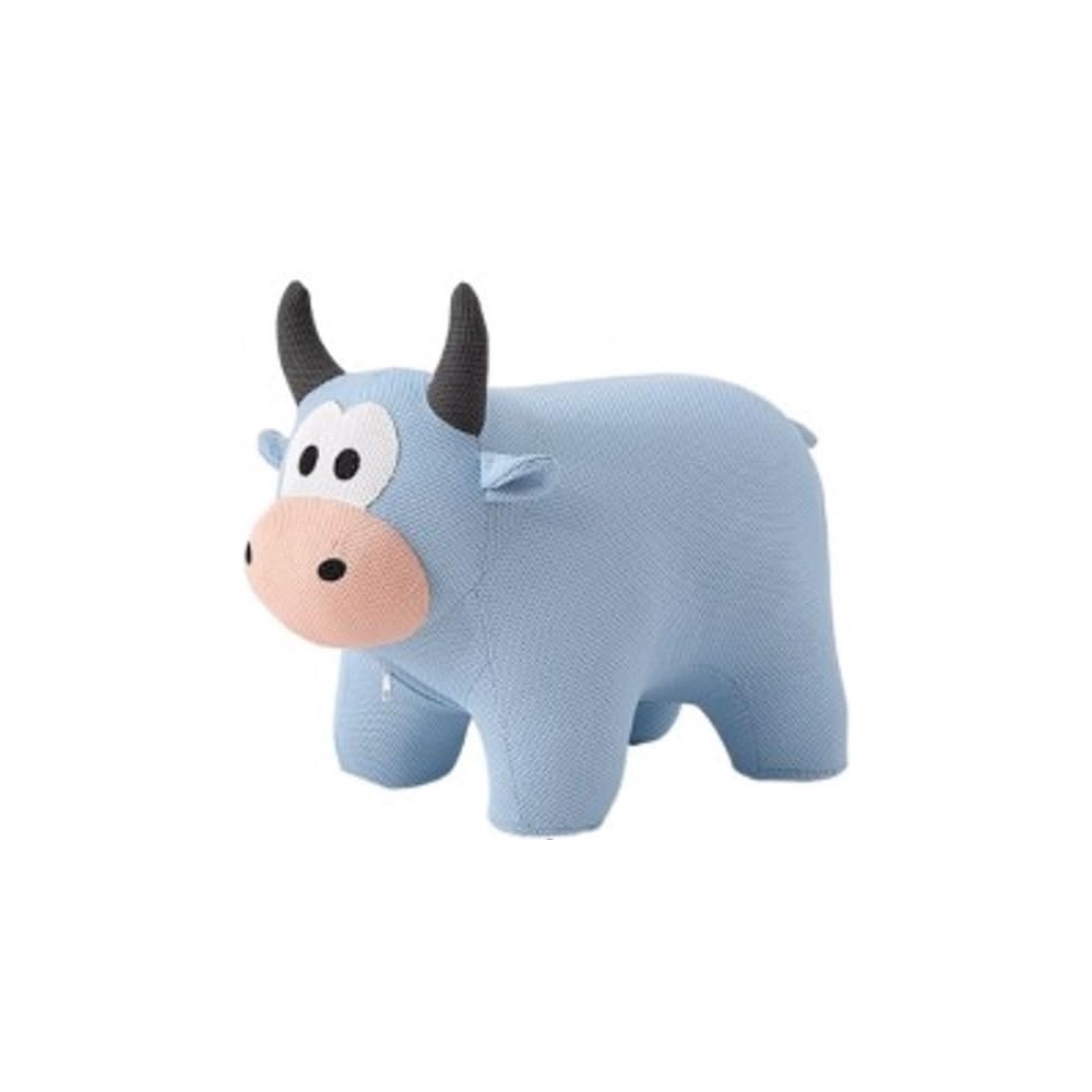 Casa Vital Kinder-Pouf Bull, blau, 50x29x38 cm, Ottomane in Tierform, Holzgestell, Kinderzimmermöbel