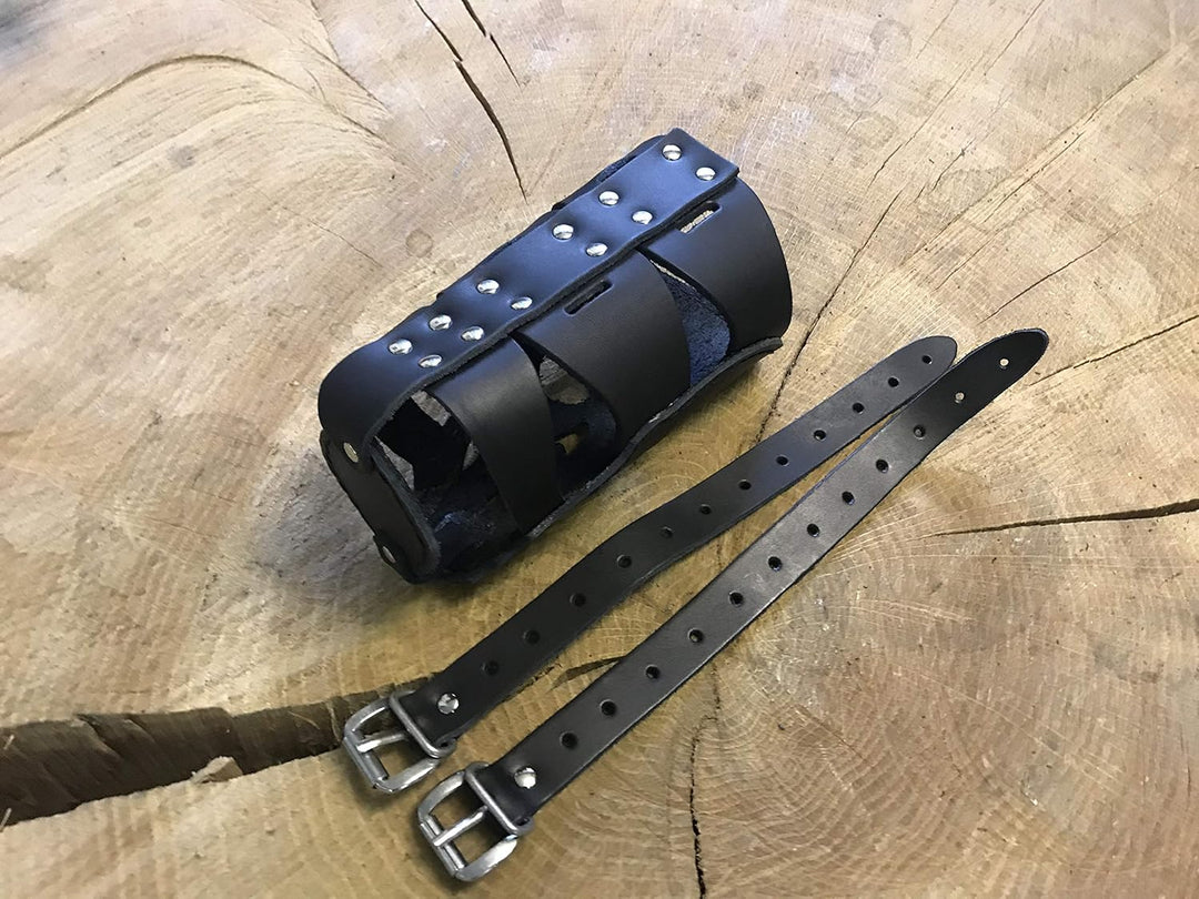Dosenhalter Skull schwarz von ORLETANOS kompatibel mit Harley Davidson Leder Boy Heritage Streetbob